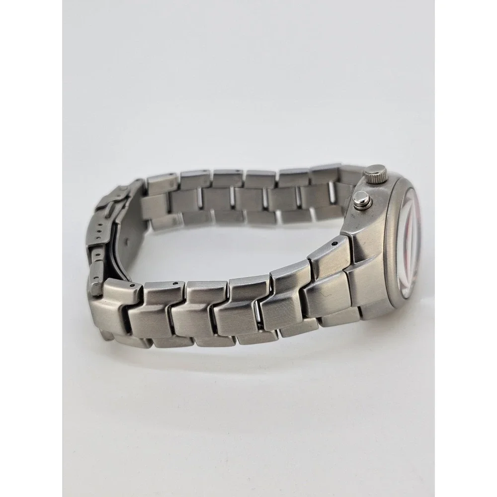 Fossil Big Tic Women Watch 32MM Animated Flames Dial Gray Band 7.25